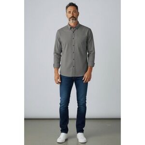 Eddie Bauer Gray Stretch Wrinkle Resistant Button Up‎ Long Sleeve Shirt 3X